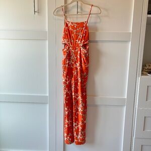A bright orange jumpsuit